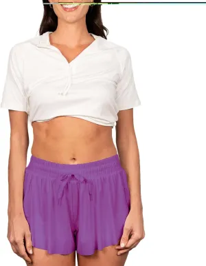 Banana Boat UPF 50  Women's Flowy Workout Short Athletic Skort | Yoga Shorts with Pockets | Tennis Skort | Butterfly Shorts