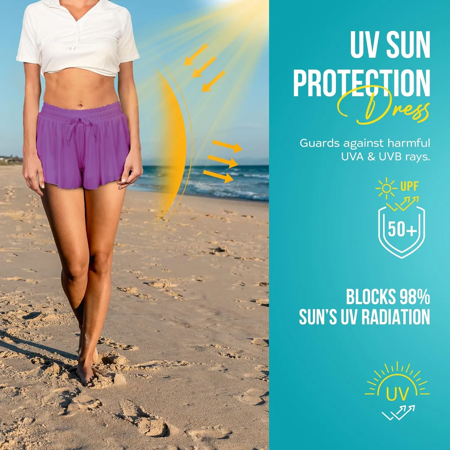 Banana Boat UPF 50  Women's Flowy Workout Short Athletic Skort | Yoga Shorts with Pockets | Tennis Skort | Butterfly Shorts