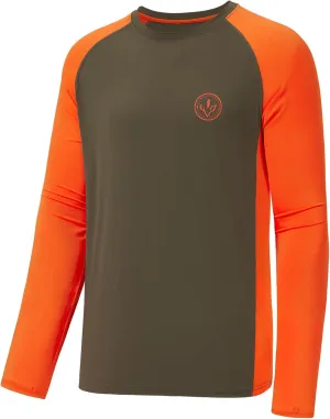 BASSDASH Mens Lightweight Camo Hunting Shirt UPF 50  Sun Protection Long Sleeve Hiking Fishing Performance Tee Mesh Panels