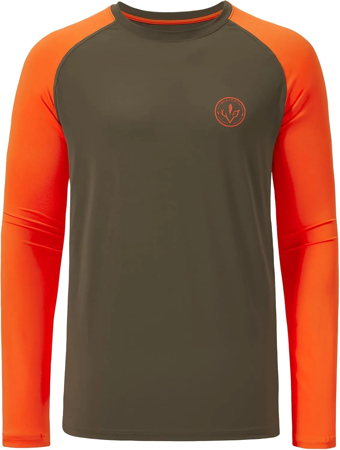 BASSDASH Mens Lightweight Camo Hunting Shirt UPF 50  Sun Protection Long Sleeve Hiking Fishing Performance Tee Mesh Panels