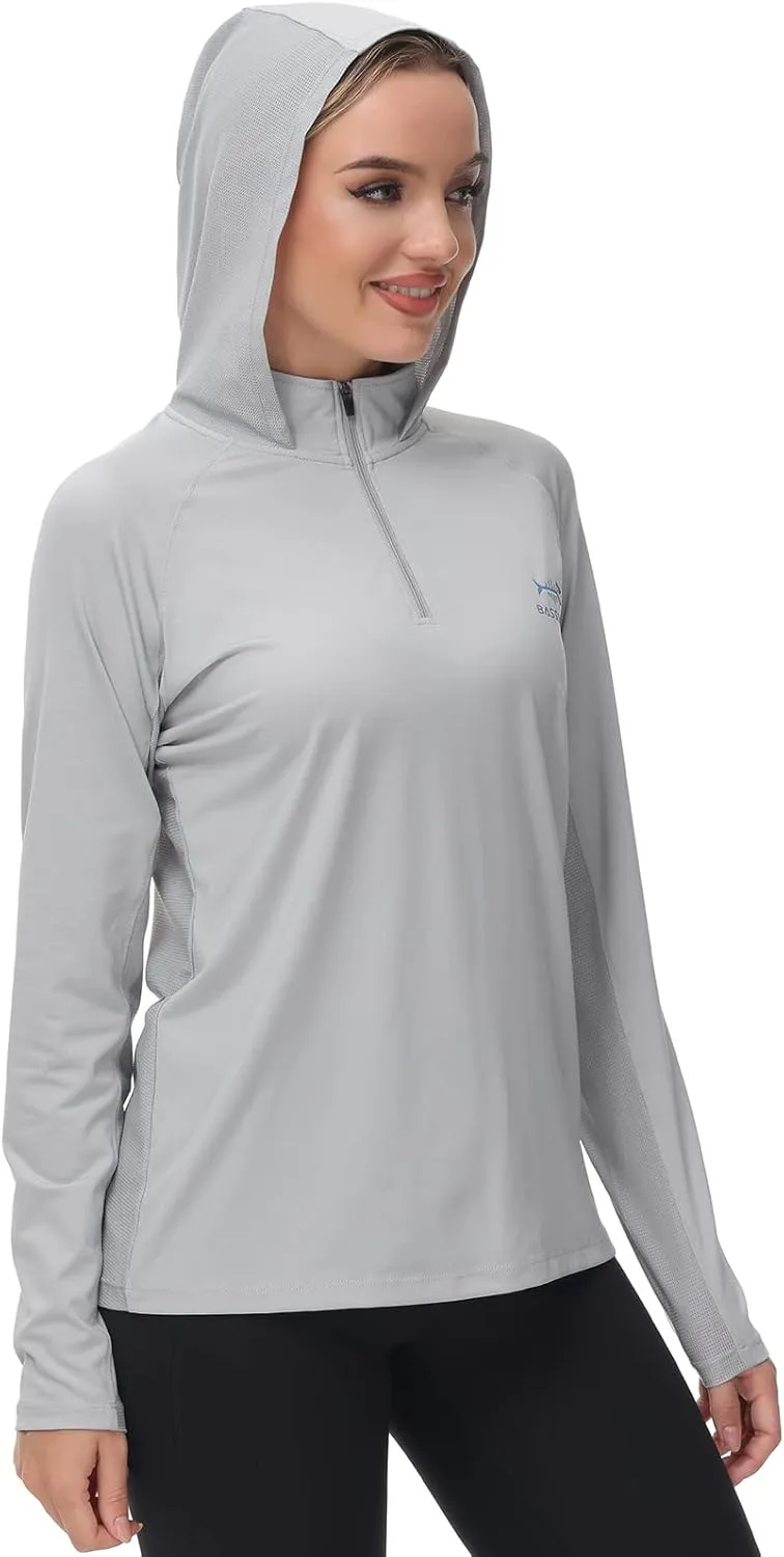 BASSDASH Womens UPF 50  Performance Hoodie Long Sleeve UV Fishing Hiking Shirt