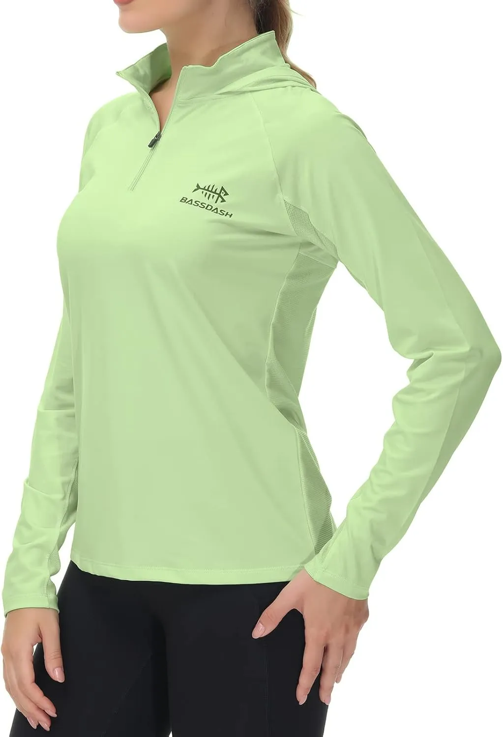 BASSDASH Womens UPF 50  Performance Hoodie Long Sleeve UV Fishing Hiking Shirt