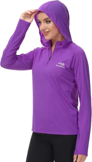 BASSDASH Womens UPF 50  Performance Hoodie Long Sleeve UV Fishing Hiking Shirt