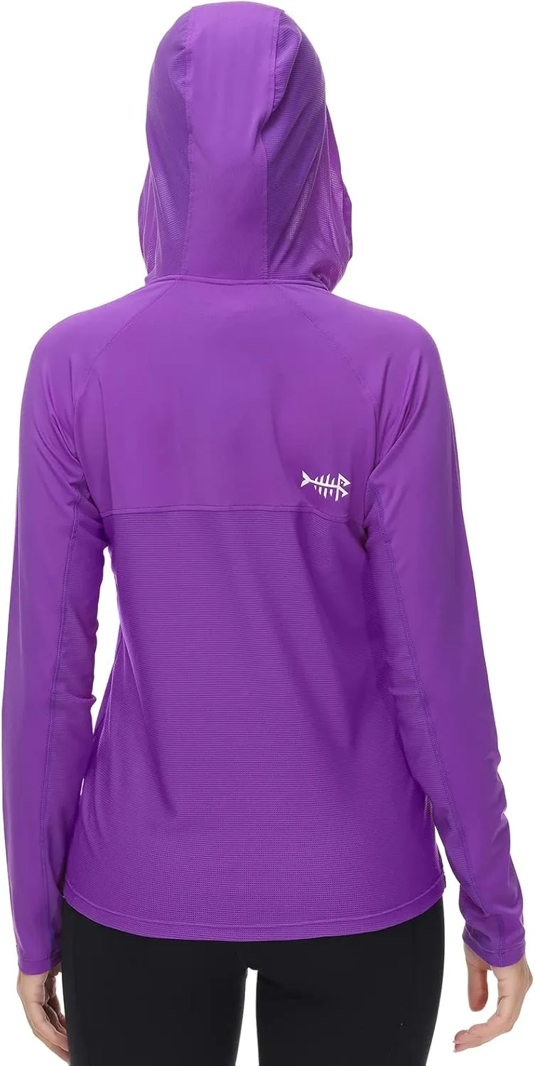 BASSDASH Womens UPF 50  Performance Hoodie Long Sleeve UV Fishing Hiking Shirt