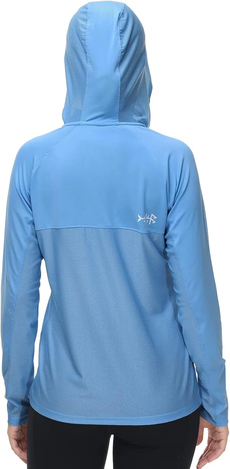 BASSDASH Womens UPF 50  Performance Hoodie Long Sleeve UV Fishing Hiking Shirt