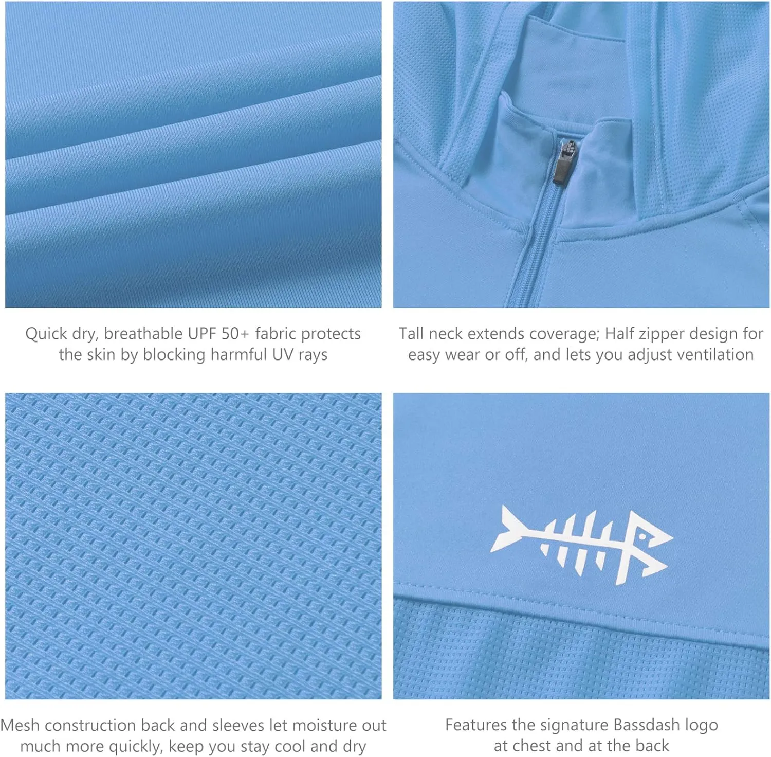 BASSDASH Womens UPF 50  Performance Hoodie Long Sleeve UV Fishing Hiking Shirt