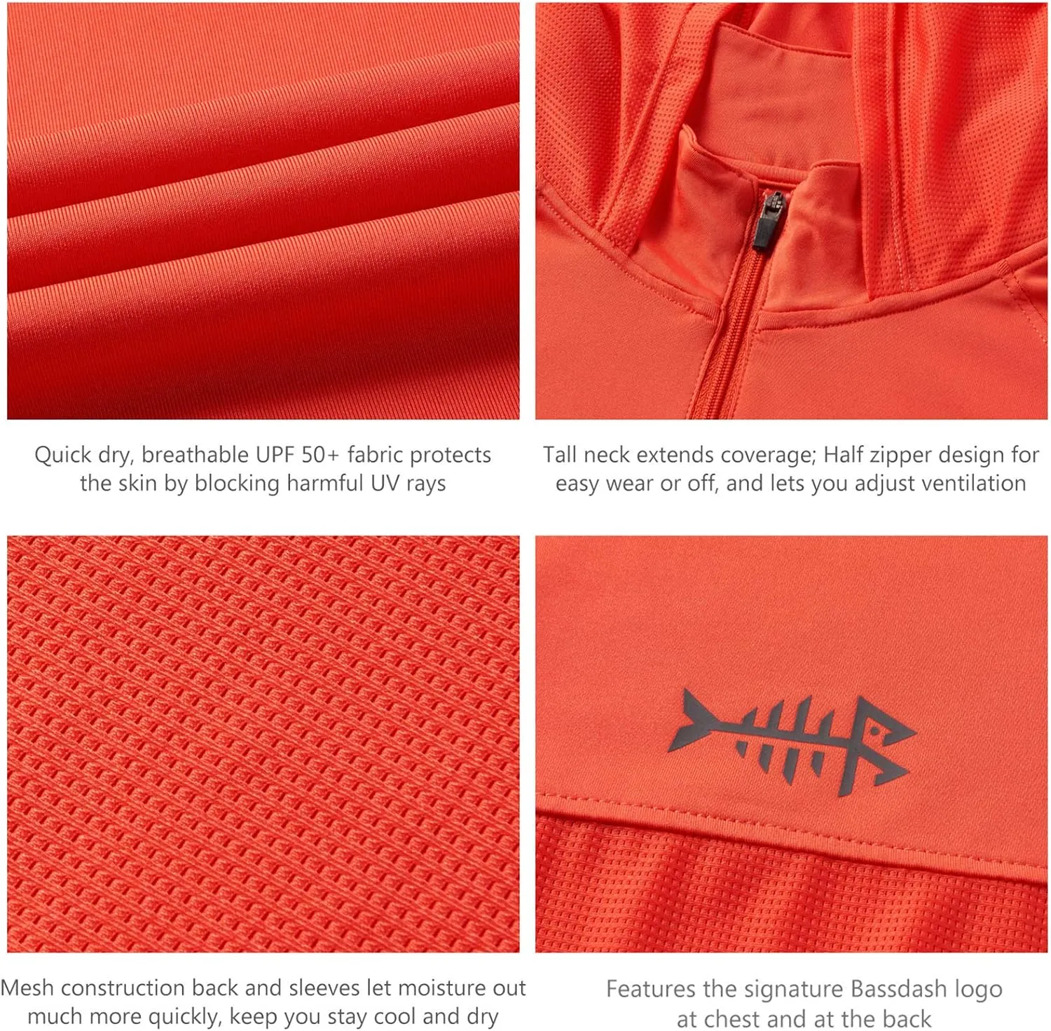 BASSDASH Womens UPF 50  Performance Hoodie Long Sleeve UV Fishing Hiking Shirt