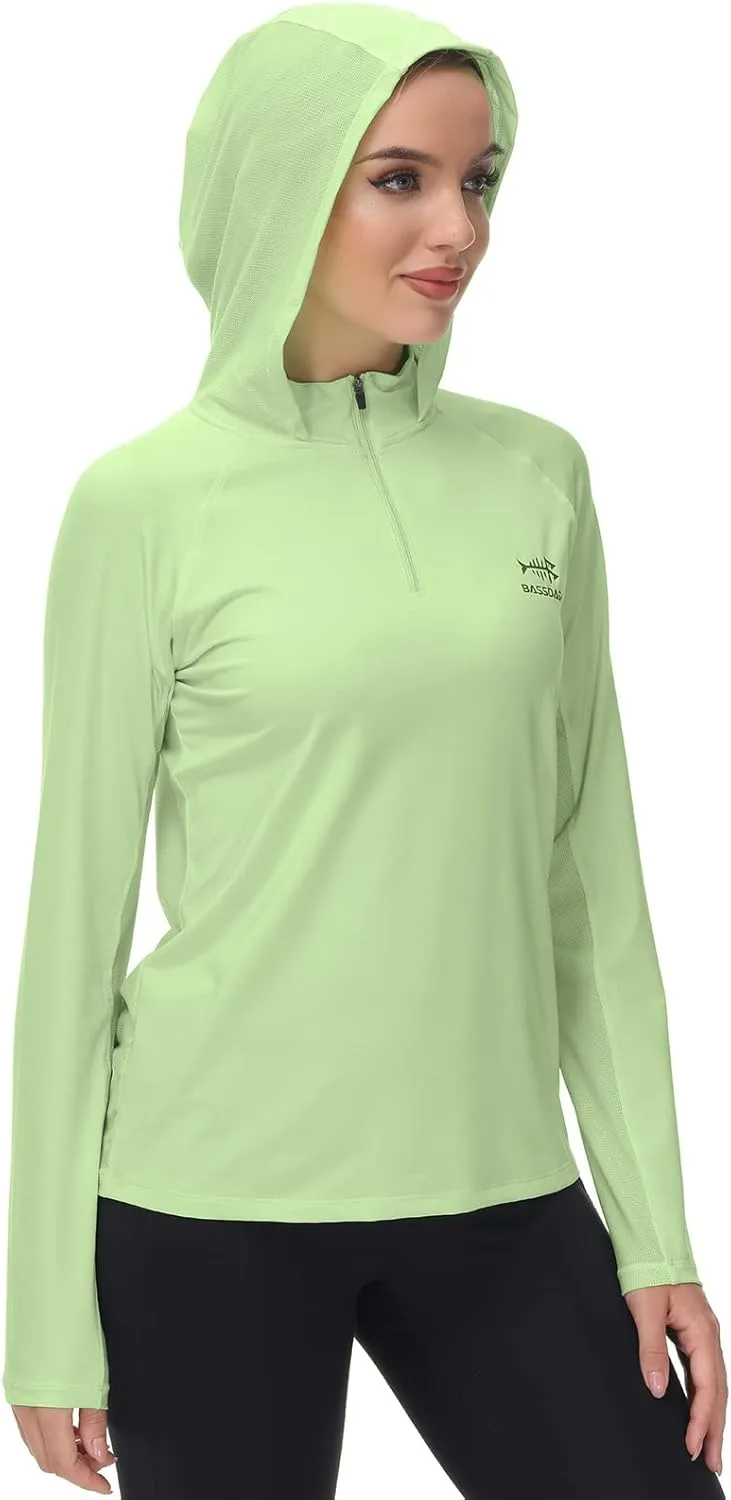 BASSDASH Womens UPF 50  Performance Hoodie Long Sleeve UV Fishing Hiking Shirt