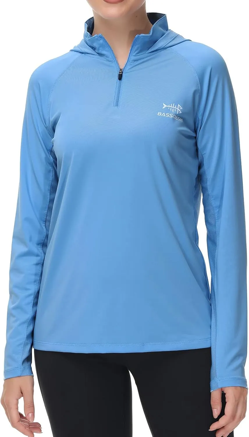 BASSDASH Womens UPF 50  Performance Hoodie Long Sleeve UV Fishing Hiking Shirt