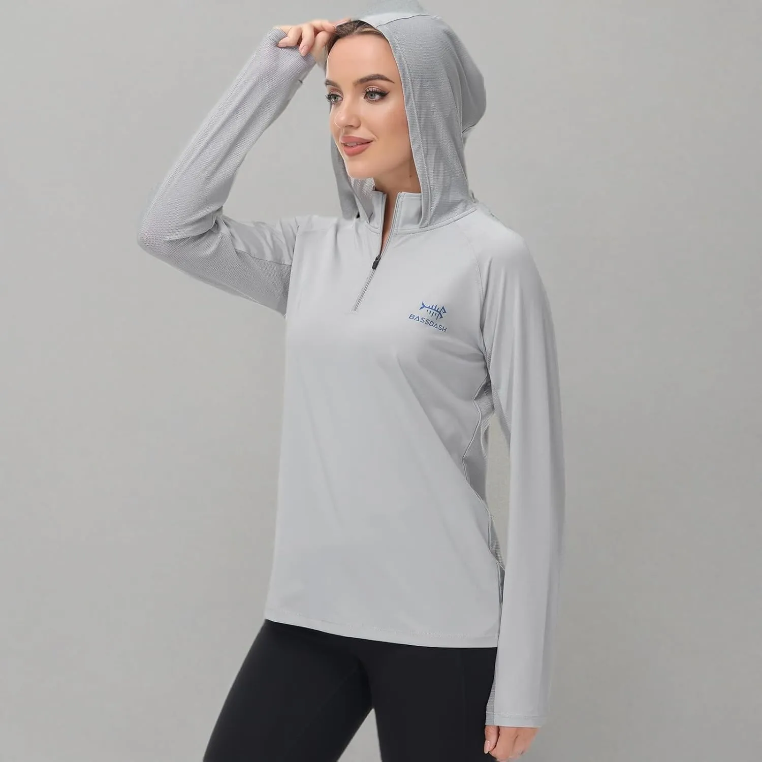 BASSDASH Womens UPF 50  Performance Hoodie Long Sleeve UV Fishing Hiking Shirt
