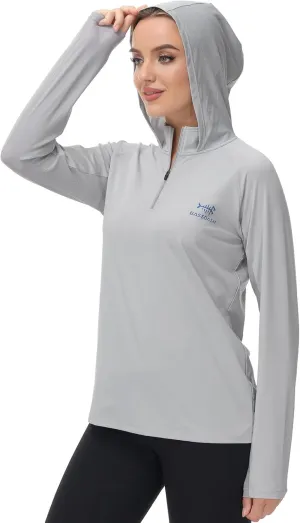 BASSDASH Womens UPF 50  Performance Hoodie Long Sleeve UV Fishing Hiking Shirt