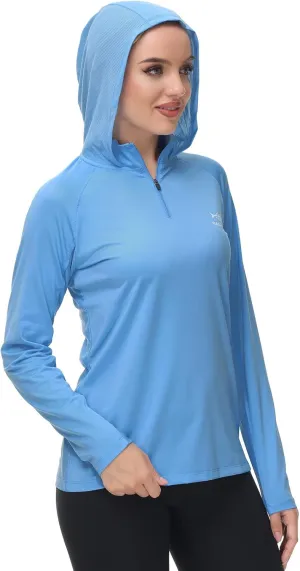 BASSDASH Womens UPF 50  Performance Hoodie Long Sleeve UV Fishing Hiking Shirt