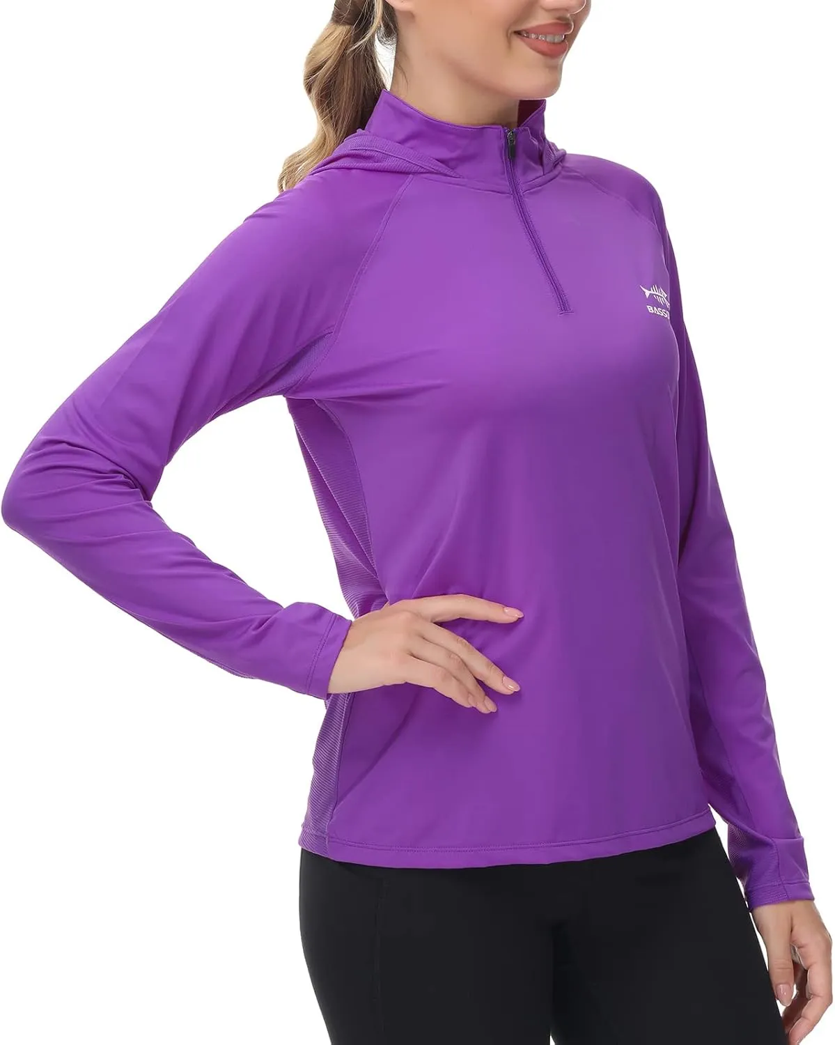 BASSDASH Womens UPF 50  Performance Hoodie Long Sleeve UV Fishing Hiking Shirt