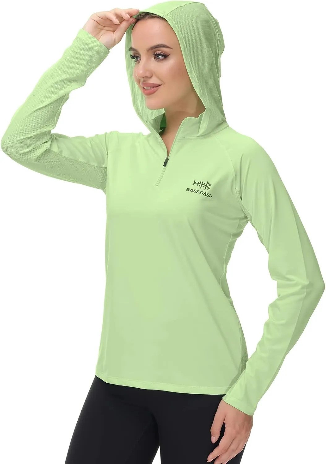 BASSDASH Womens UPF 50  Performance Hoodie Long Sleeve UV Fishing Hiking Shirt