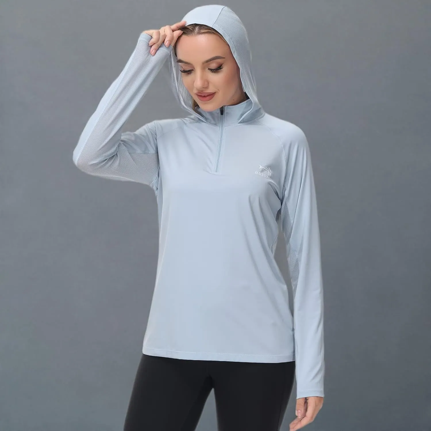 BASSDASH Womens UPF 50  Performance Hoodie Long Sleeve UV Fishing Hiking Shirt