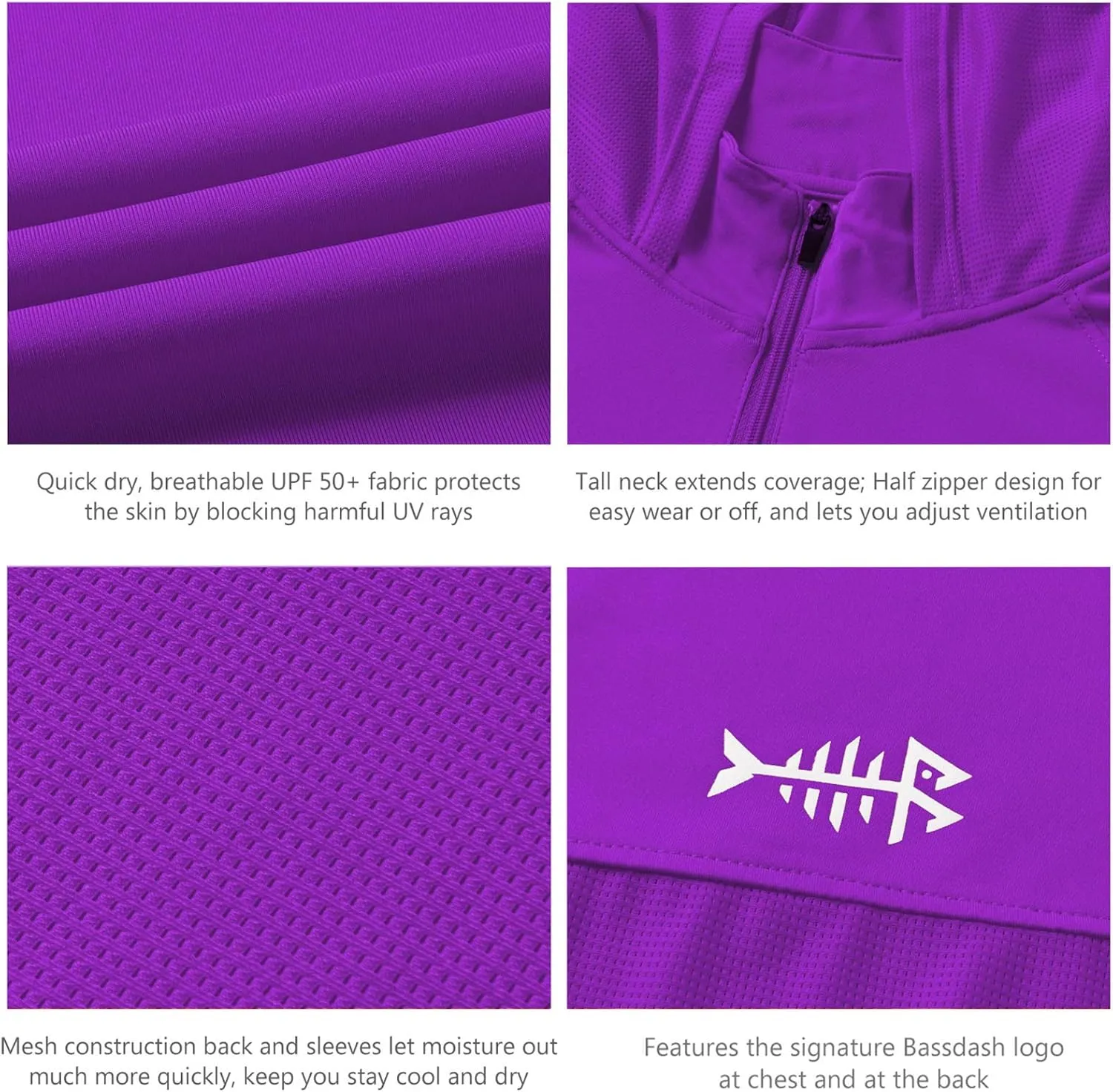 BASSDASH Womens UPF 50  Performance Hoodie Long Sleeve UV Fishing Hiking Shirt