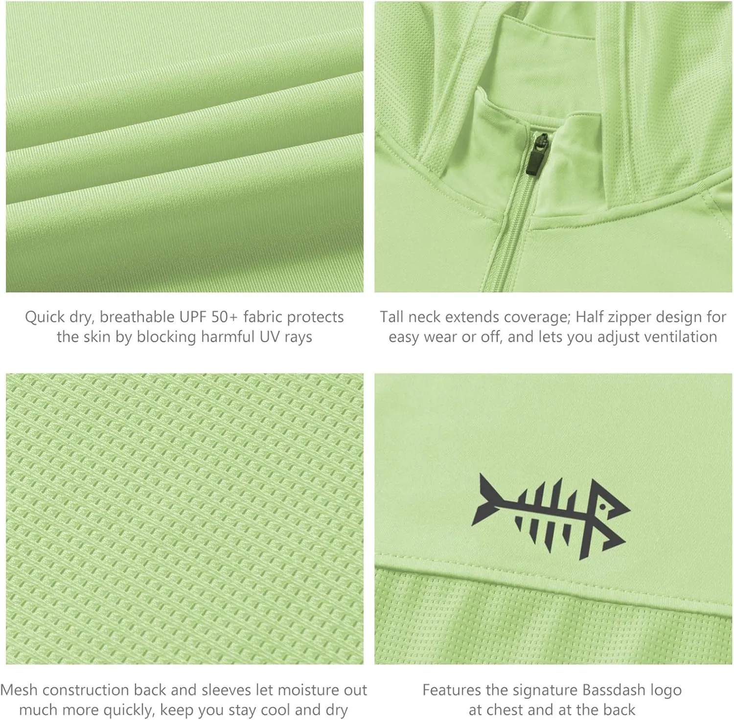 BASSDASH Womens UPF 50  Performance Hoodie Long Sleeve UV Fishing Hiking Shirt