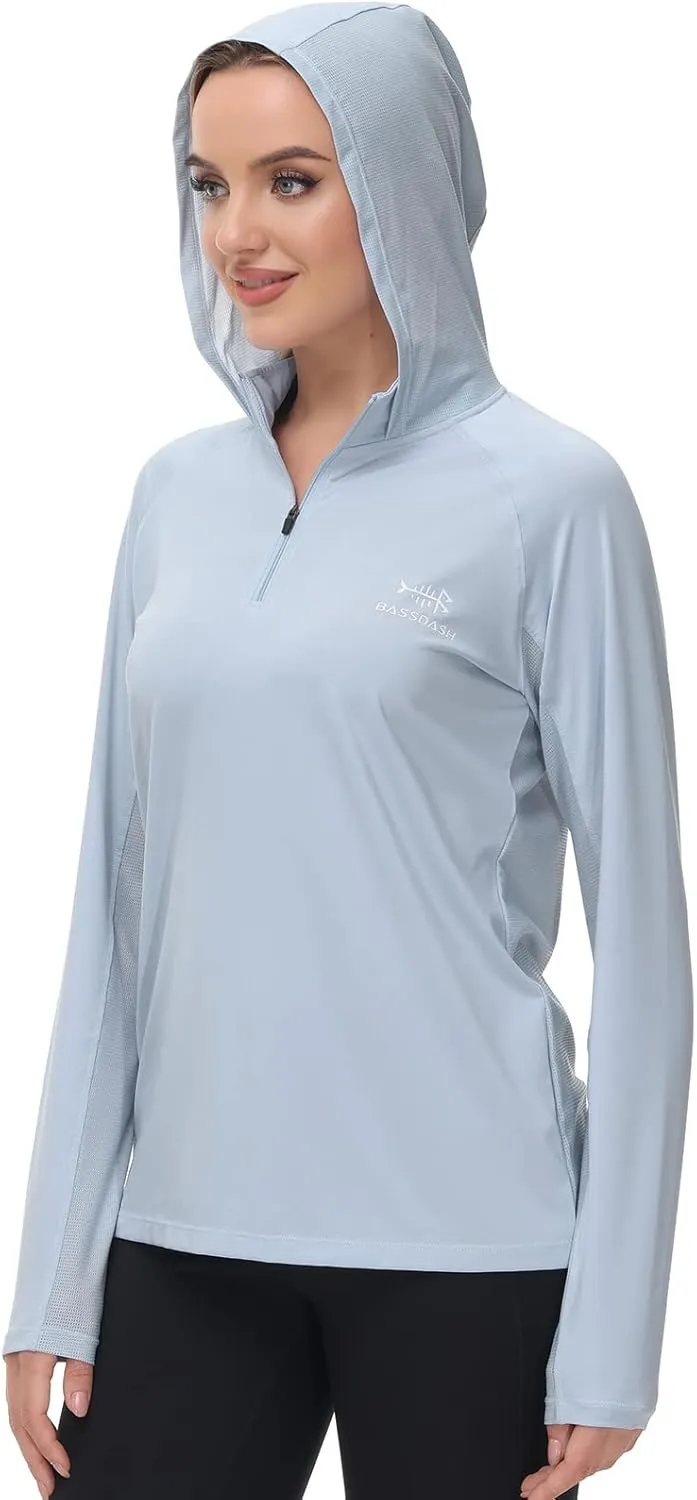BASSDASH Womens UPF 50  Performance Hoodie Long Sleeve UV Fishing Hiking Shirt