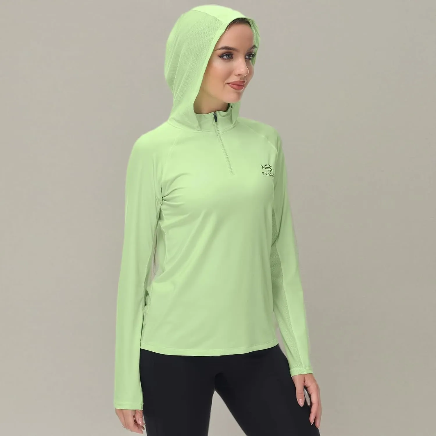 BASSDASH Womens UPF 50  Performance Hoodie Long Sleeve UV Fishing Hiking Shirt