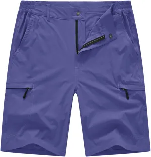 BASUDAM Men's Cargo Hiking Shorts Stretch Quick Dry Lightweight Work Shorts 6 Pockets for Camping Travel