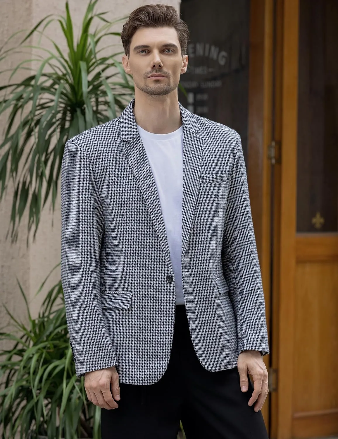 Beninos Men's Casual Blazer Suit Jackets Lightweight Sports Coats One Button