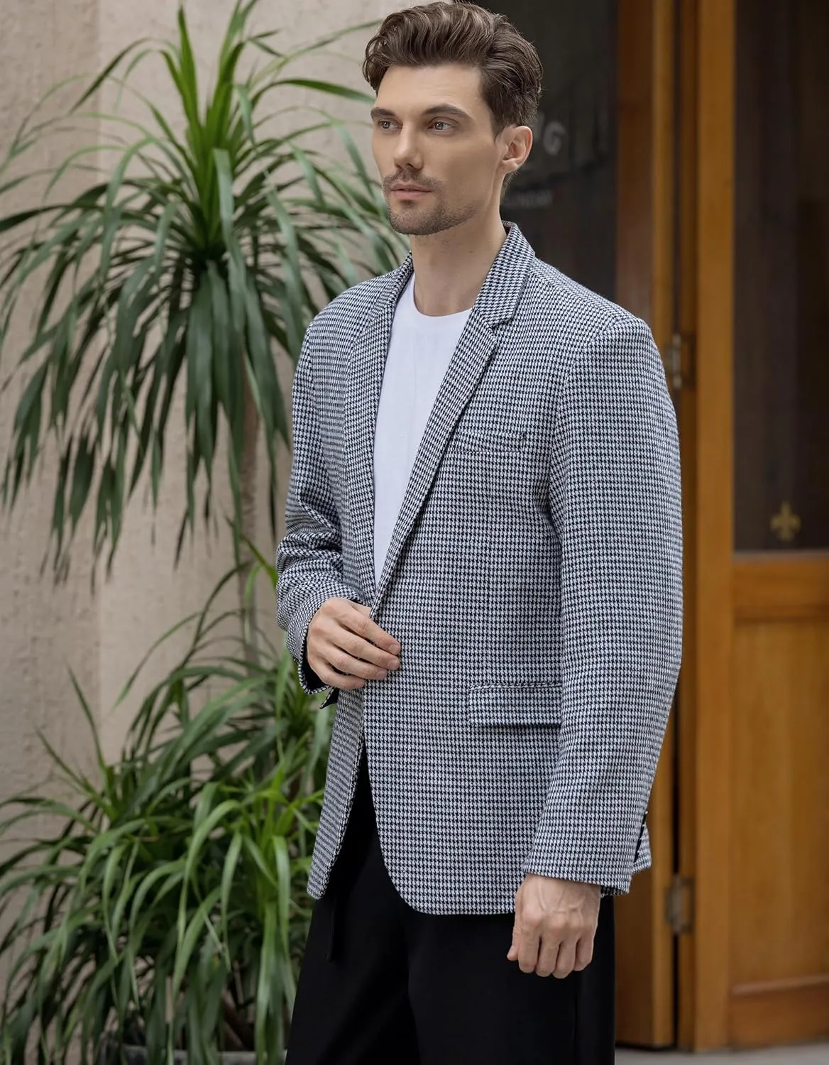Beninos Men's Casual Blazer Suit Jackets Lightweight Sports Coats One Button
