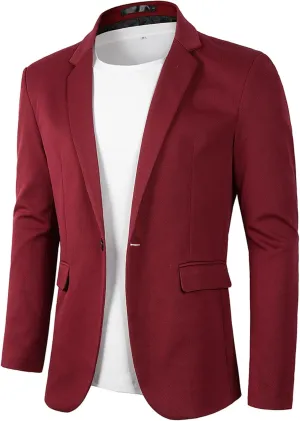 Beninos Men's Casual Blazer Suit Jackets Lightweight Sports Coats One Button
