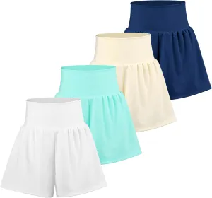 BIG ELEPHANT Girls Swim Shorts, Kids Athletic Butterfly Short with Safety Liner, Youth Active Flowy Shorts