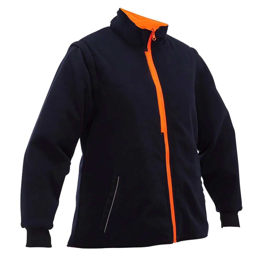 Bisley BKL6975 Women’s Taped Hi Vis 5 In 1 Rain Jacket Orange/Navy