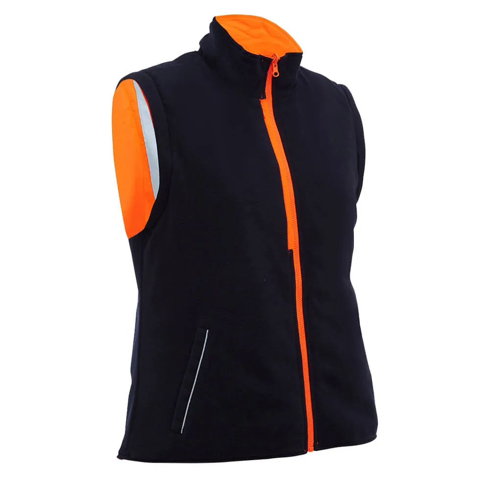 Bisley BKL6975 Women’s Taped Hi Vis 5 In 1 Rain Jacket Orange/Navy