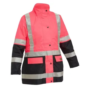 Bisley BKL6975 Women's Taped Hi Vis 5 In 1 Rain Jacket