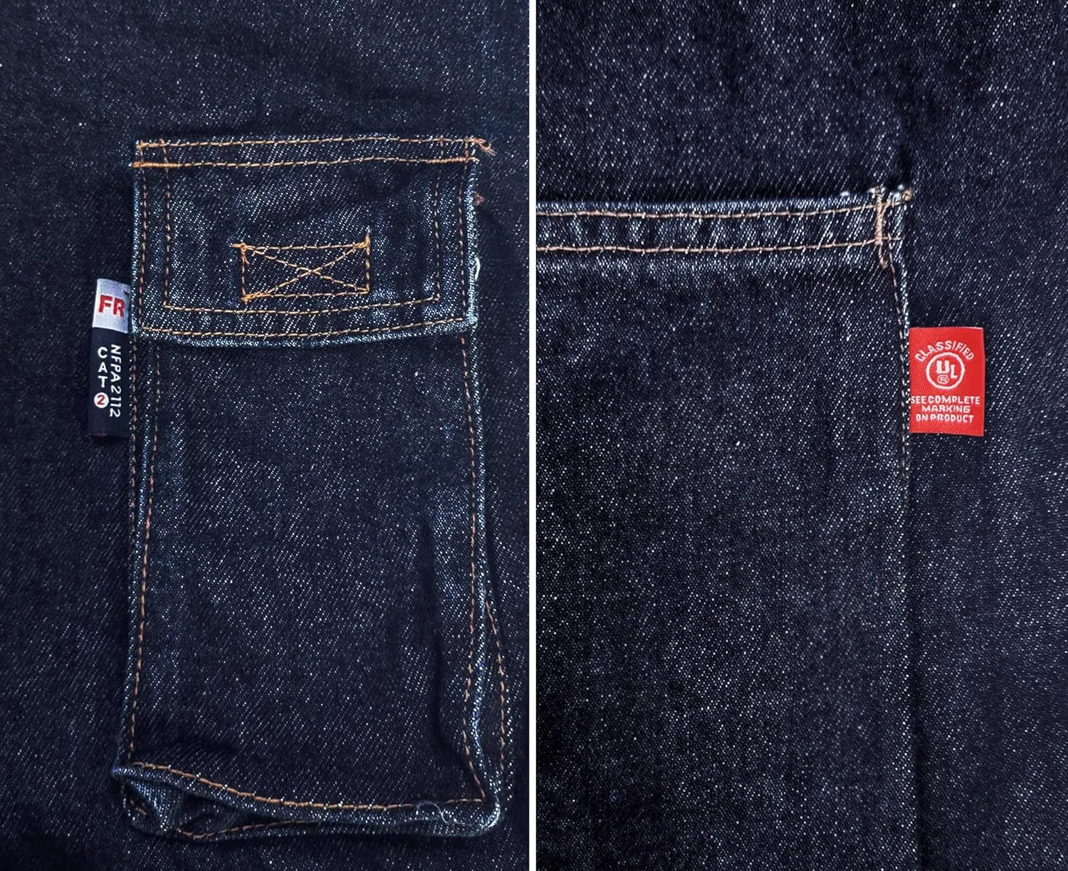 BOCOMAL FR Jeans Cargo Utility 8 Pockets Loose Fit Prewashed NFPA2112 CAT2 Flame Resistant/Fire Retardant Pants