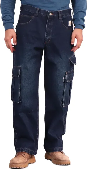 BOCOMAL FR Jeans Cargo Utility 8 Pockets Loose Fit Prewashed NFPA2112 CAT2 Flame Resistant/Fire Retardant Pants