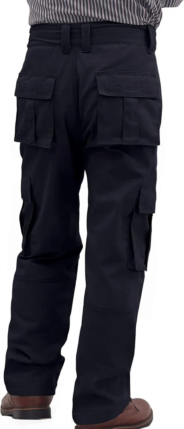 BOCOMAL FR Pants for Men Cargo Pockets Flame Resistant/Fire Retardant Elastic Waist Water & Oil Repellent Finish