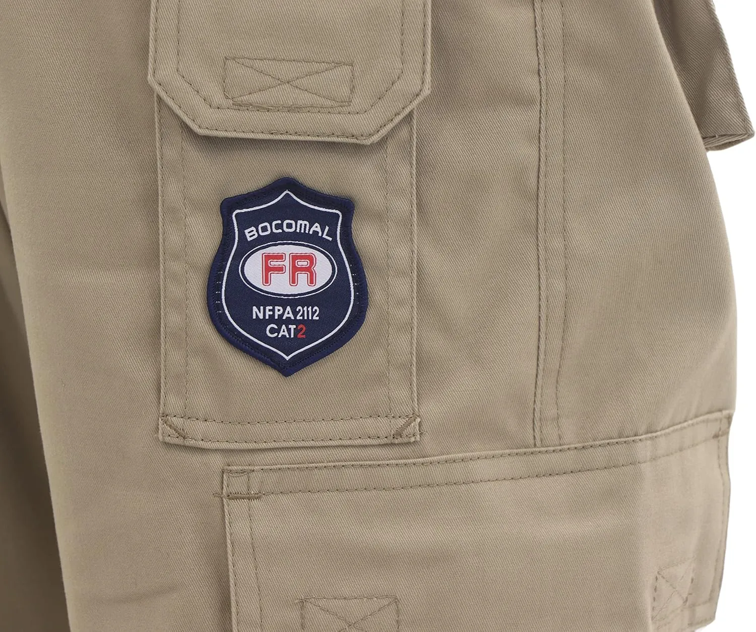 BOCOMAL FR Pants for Men Cargo Pockets Flame Resistant/Fire Retardant Elastic Waist Water & Oil Repellent Finish