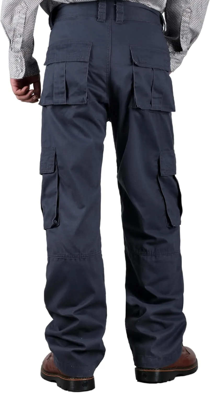 BOCOMAL FR Pants for Men Cargo Pockets Flame Resistant/Fire Retardant Elastic Waist Water & Oil Repellent Finish