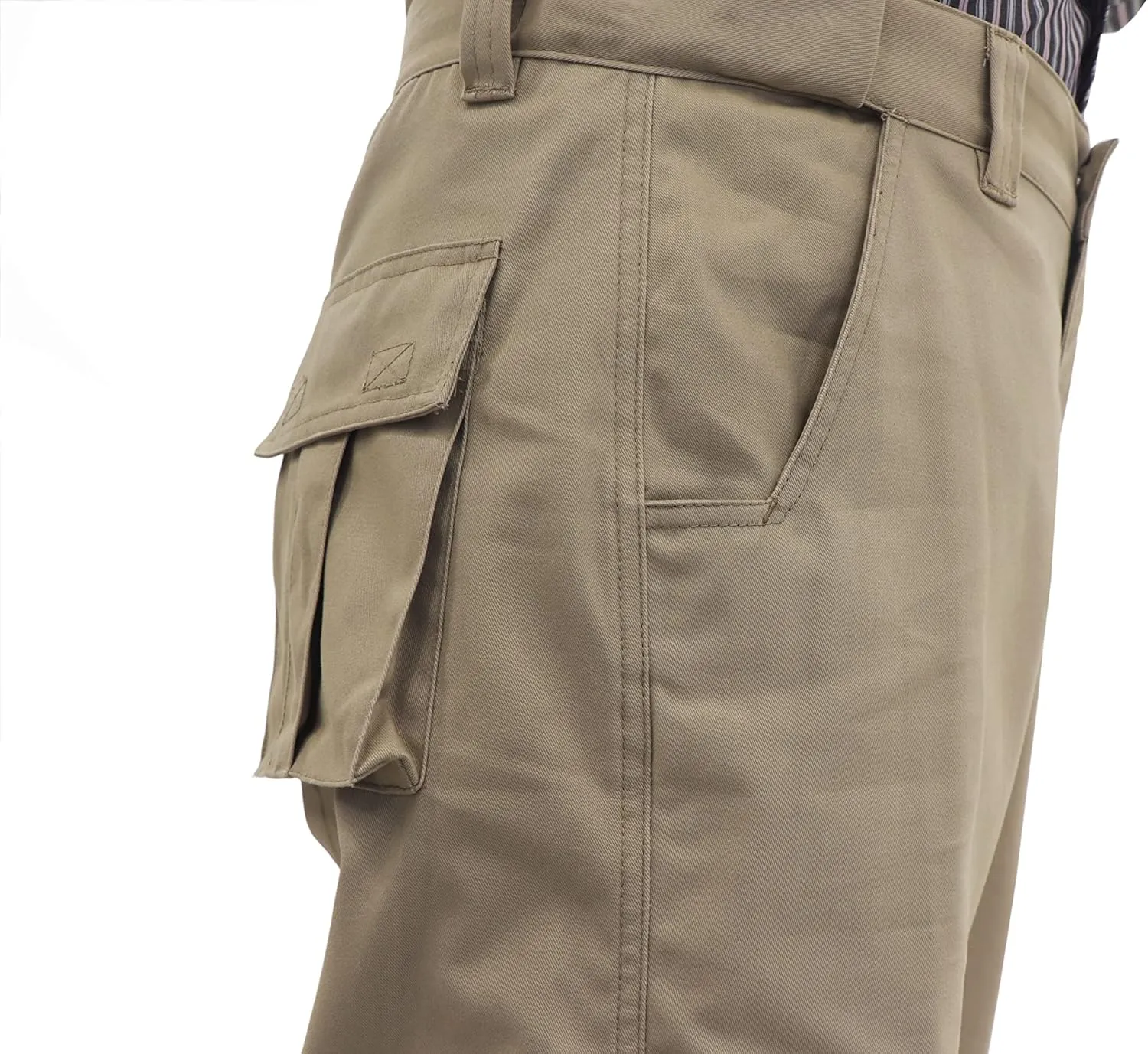BOCOMAL FR Pants for Men Cargo Pockets Flame Resistant/Fire Retardant Elastic Waist Water & Oil Repellent Finish