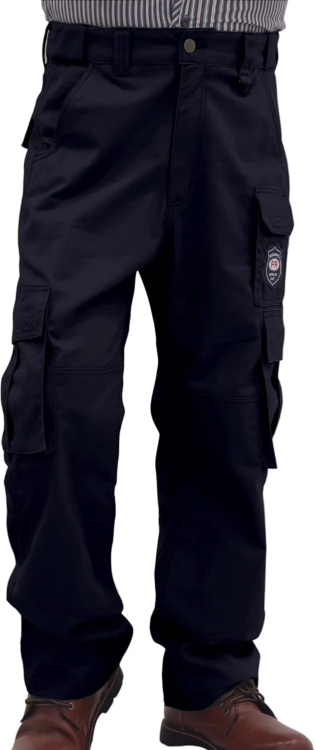 BOCOMAL FR Pants for Men Cargo Pockets Flame Resistant/Fire Retardant Elastic Waist Water & Oil Repellent Finish