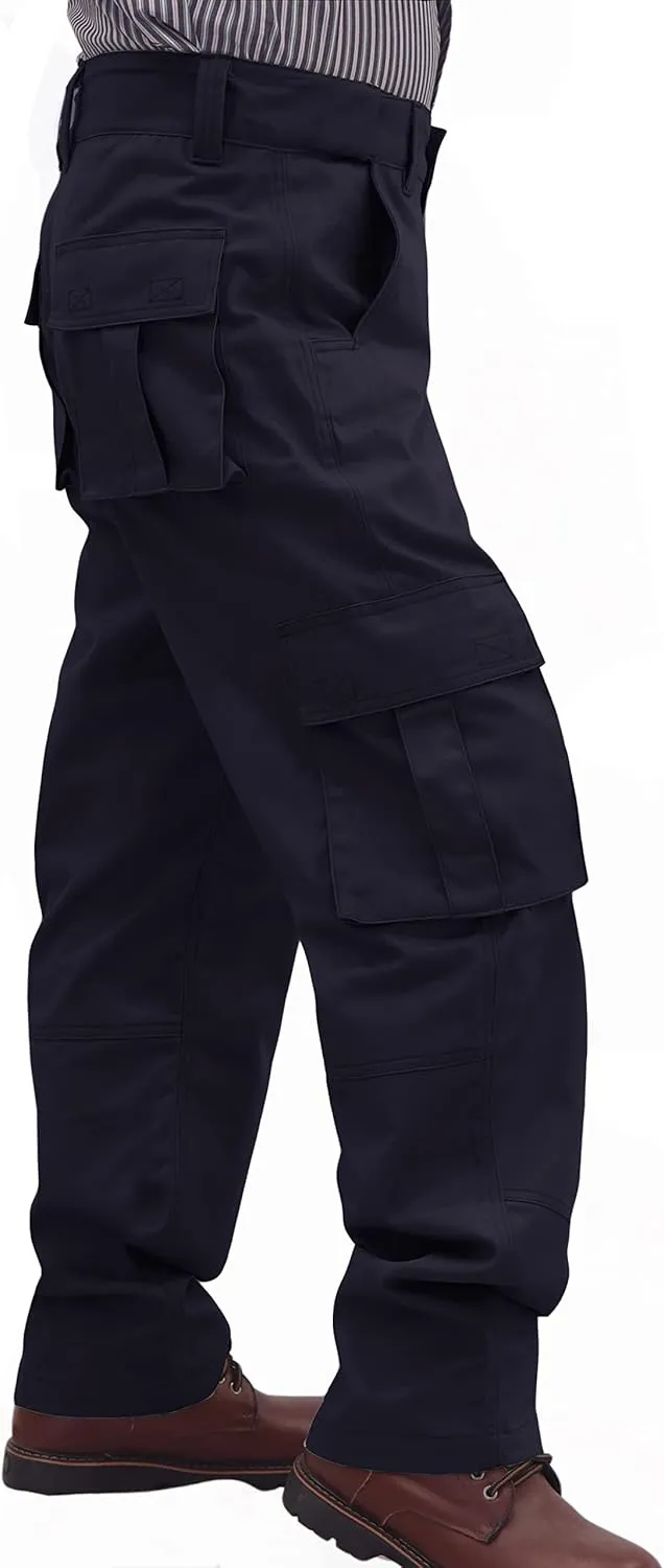 BOCOMAL FR Pants for Men Cargo Pockets Flame Resistant/Fire Retardant Elastic Waist Water & Oil Repellent Finish