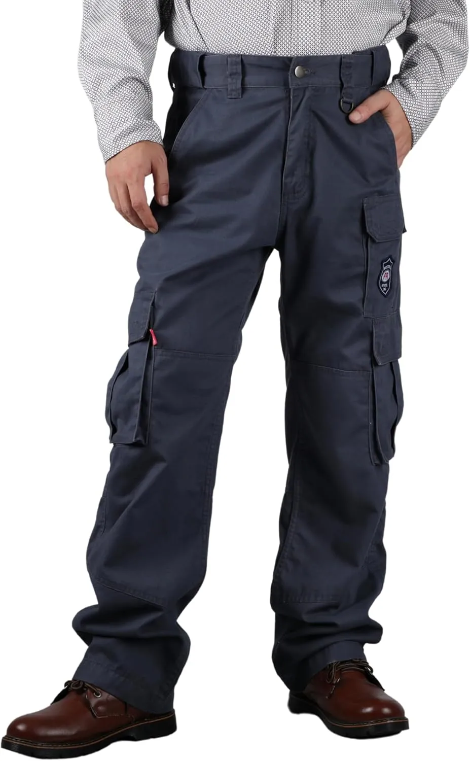 BOCOMAL FR Pants for Men Cargo Pockets Flame Resistant/Fire Retardant Elastic Waist Water & Oil Repellent Finish