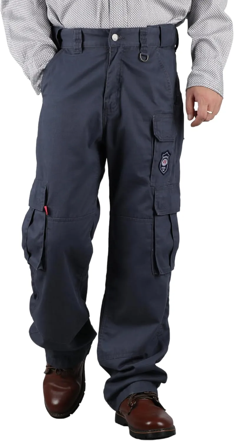 BOCOMAL FR Pants for Men Cargo Pockets Flame Resistant/Fire Retardant Elastic Waist Water & Oil Repellent Finish