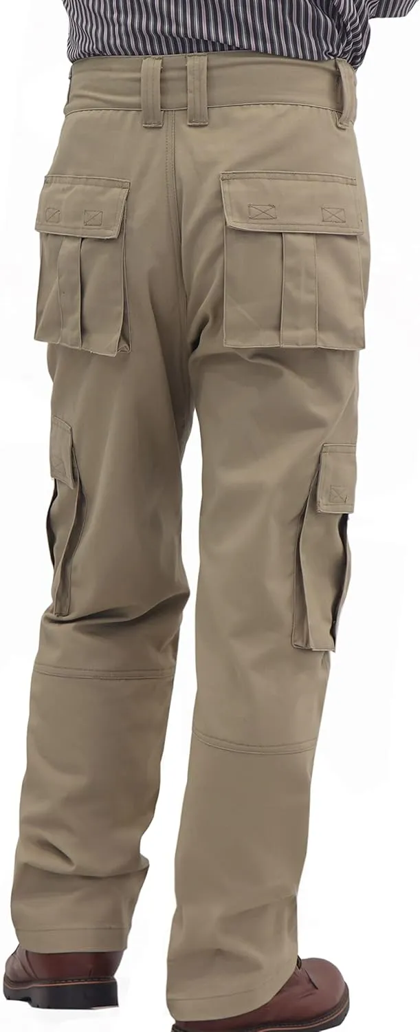 BOCOMAL FR Pants for Men Cargo Pockets Flame Resistant/Fire Retardant Elastic Waist Water & Oil Repellent Finish