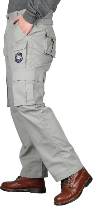 BOCOMAL FR Pants for Men Cargo Pockets Flame Resistant/Fire Retardant Elastic Waist Water & Oil Repellent Finish