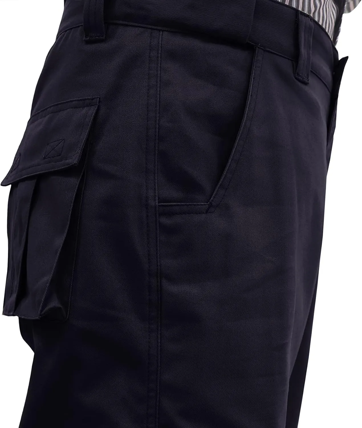 BOCOMAL FR Pants for Men Cargo Pockets Flame Resistant/Fire Retardant Elastic Waist Water & Oil Repellent Finish