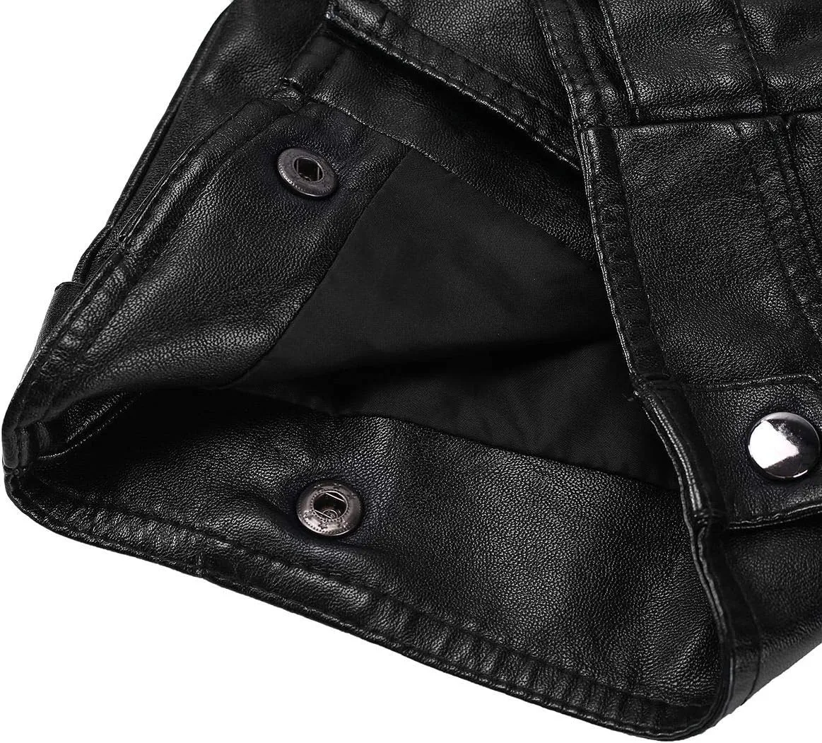 Boys' Faux Leather Motorcycle Jacket Children Zipper Leather Coats