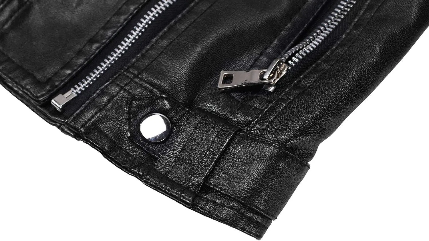 Boys' Faux Leather Motorcycle Jacket Children Zipper Leather Coats