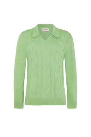 CABLES KNITTED MINT JUMPER