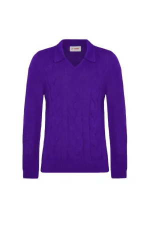 CABLES KNITTED PURPLE JUMPER
