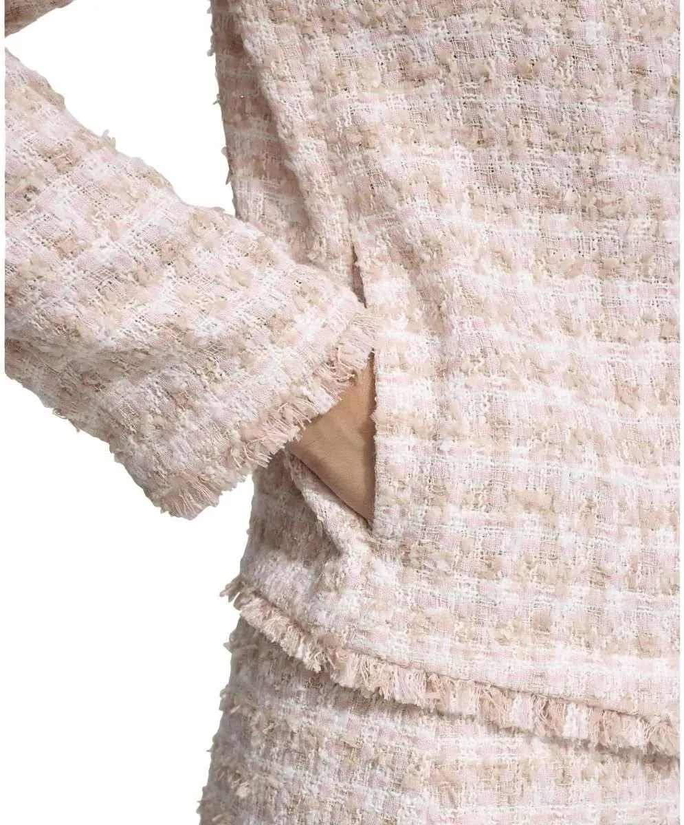 Calvin Klein Women's Fringe Shoulder Pad Blazer