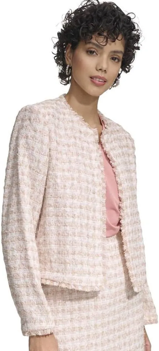 Calvin Klein Women's Fringe Shoulder Pad Blazer
